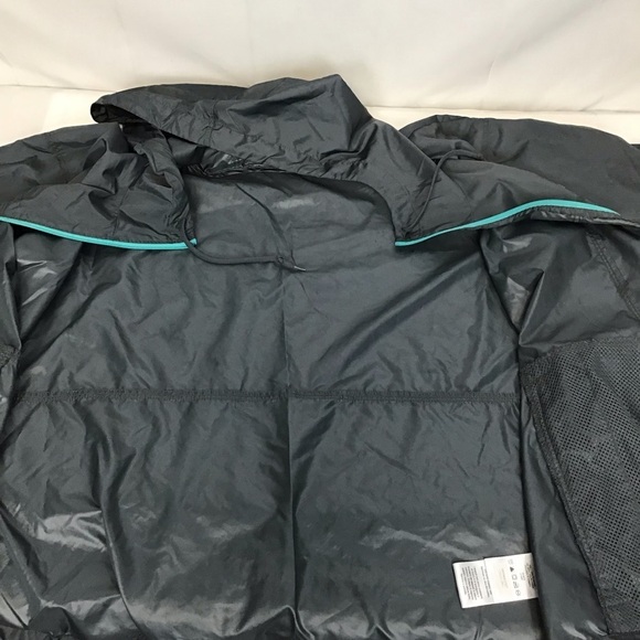Columbia Lightweight Hooded Rain Jacket Windbreaker Black L - Picture 7 of 8